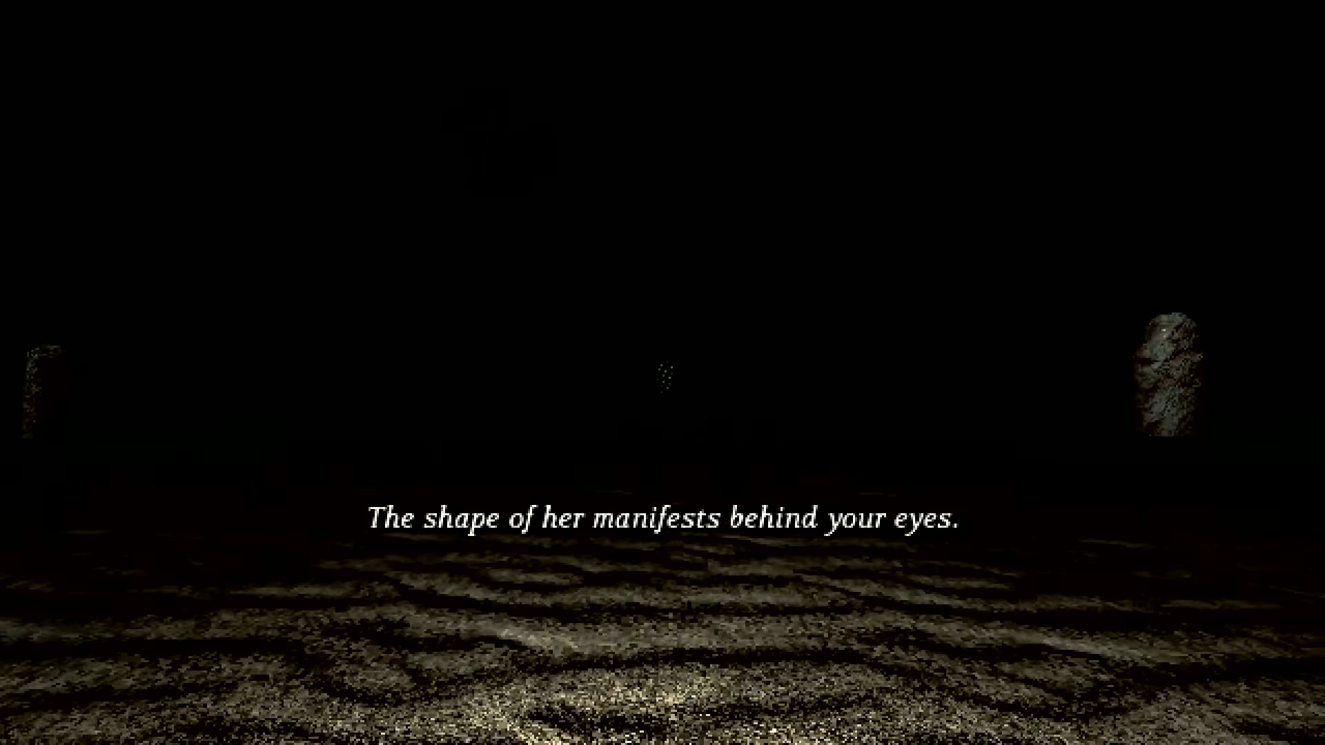 The loved one's ghostly apparition appearing near the bottom of the megastructure