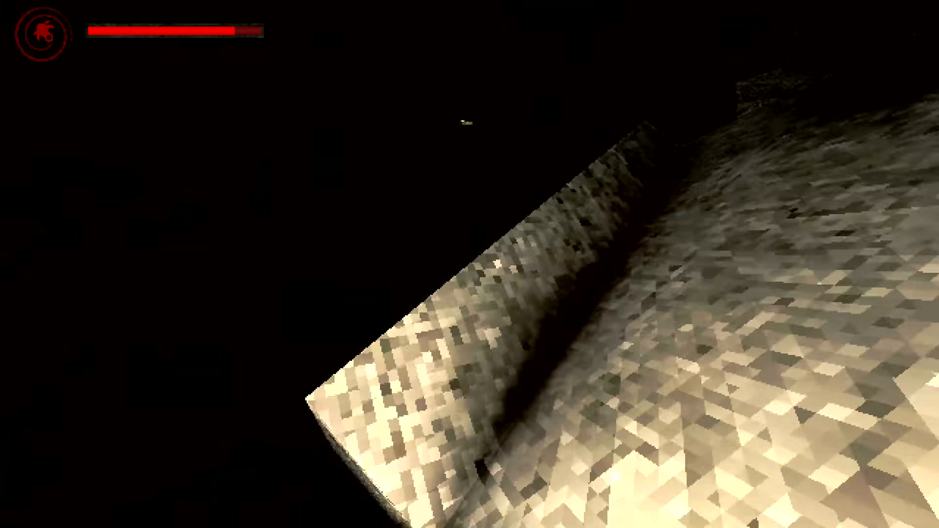 The Murderpede pursuing the player through a dark corridor, its body partially visible in the shadows