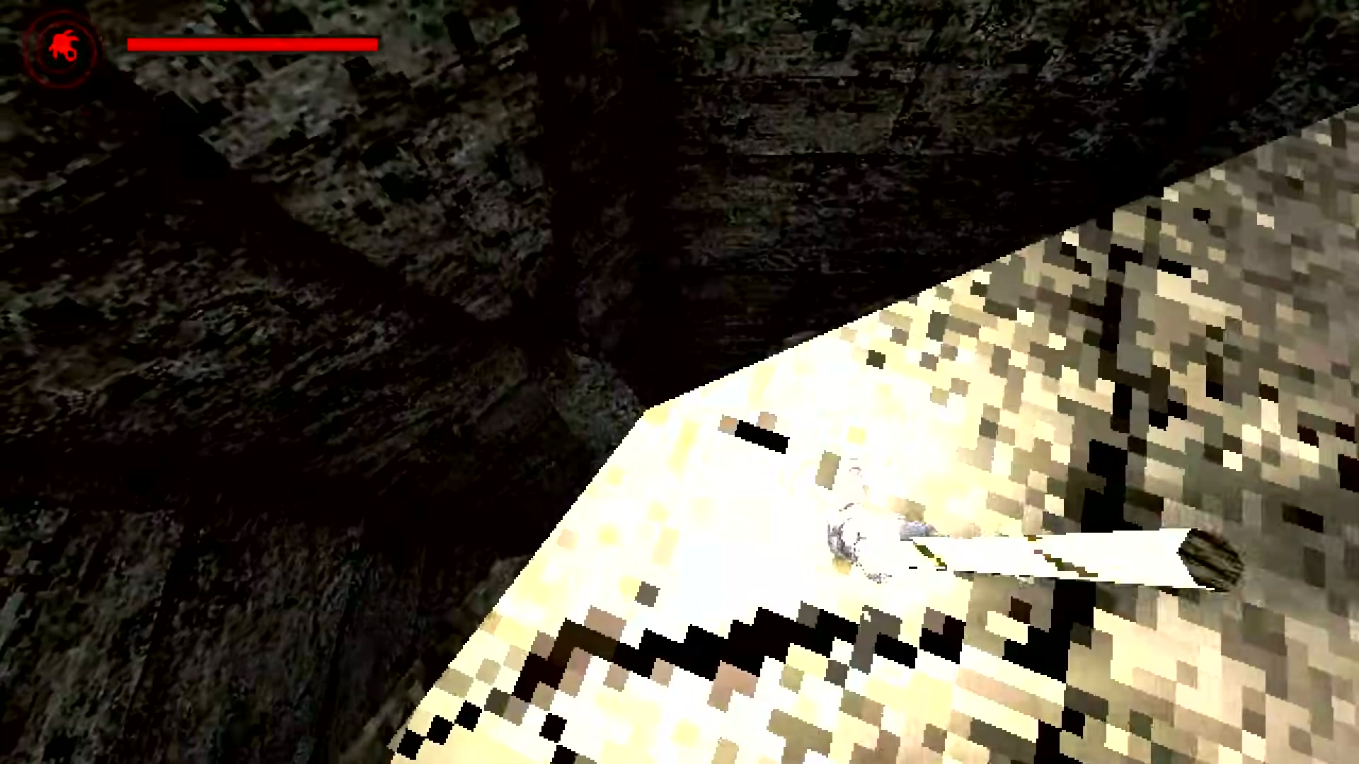 Idols of Ash player swinging on a rope through a vertical shaft